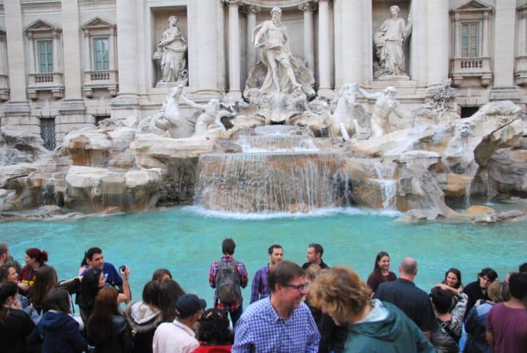 Italy, Rome – people and fountain, Nov.2013 (Rome)