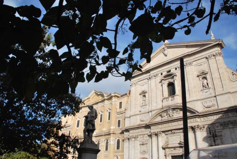 Italy, Rome – church behind leaves, Nov.2013 (Rome)