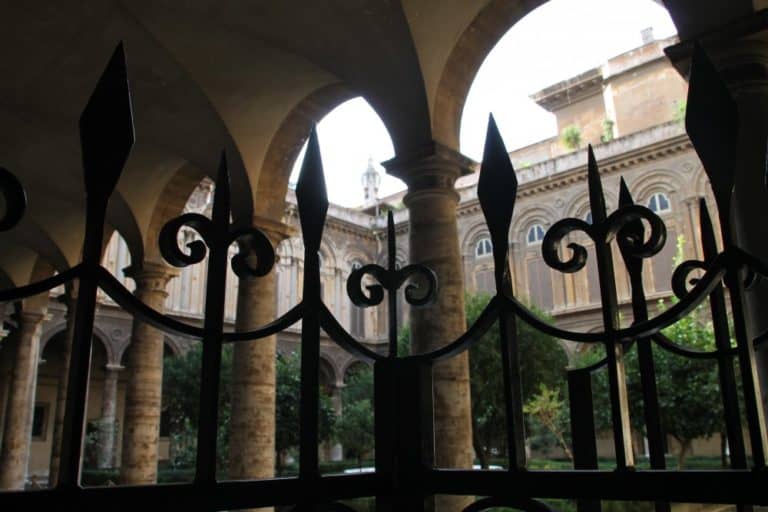 Italy, Rome – fence in a courtyard, Nov.2013 (Rome)