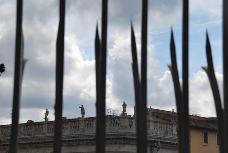 Italy, Rome – fence and statues, Nov.2013 (Rome)