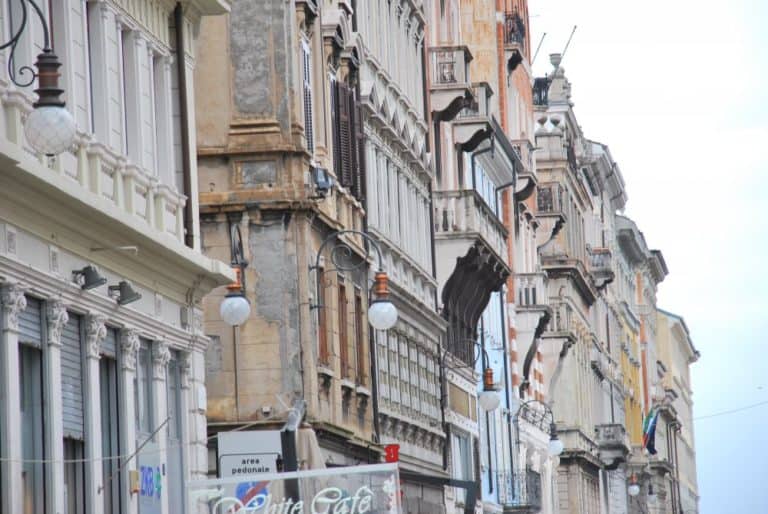 Italy, Trieste – row of houses, Feb. 2014 (Trieste)