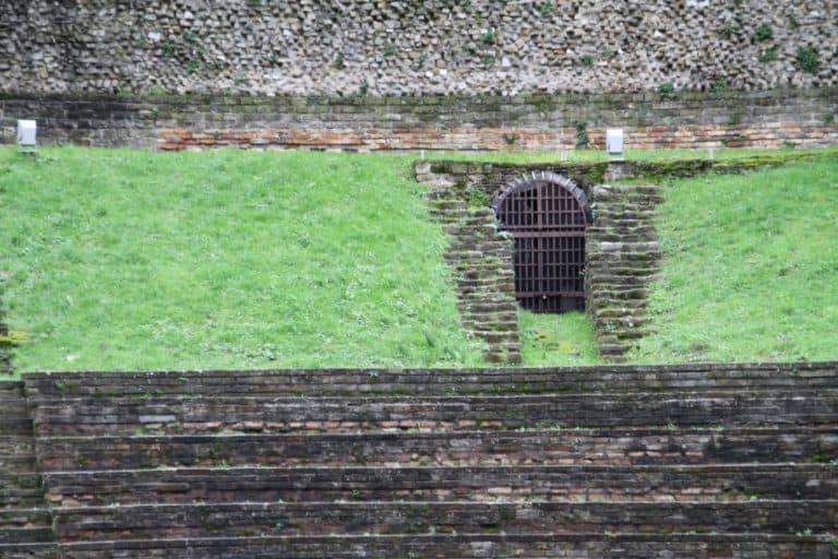 Italy, Trieste – detail of Roman theatre, Feb. 2014 (Trieste)