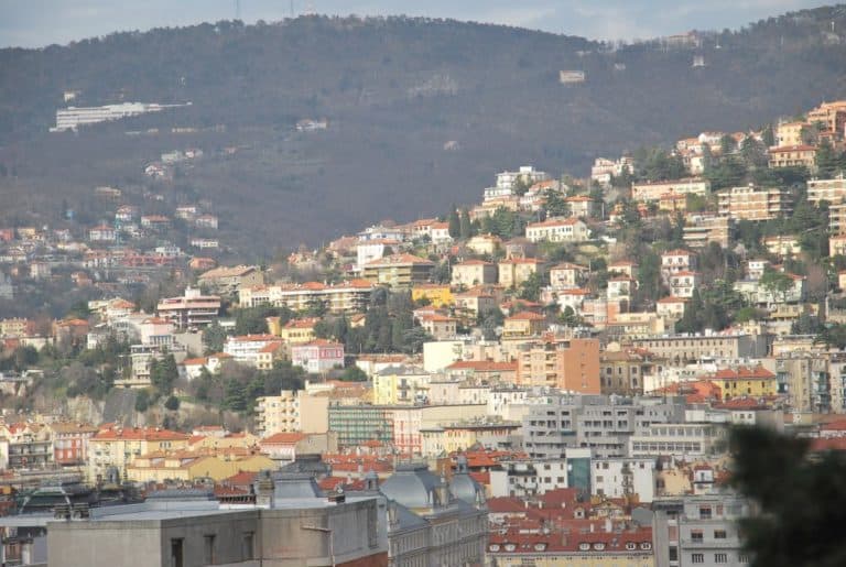 Italy, Trieste – view with hill, Feb. 2014 (Trieste)