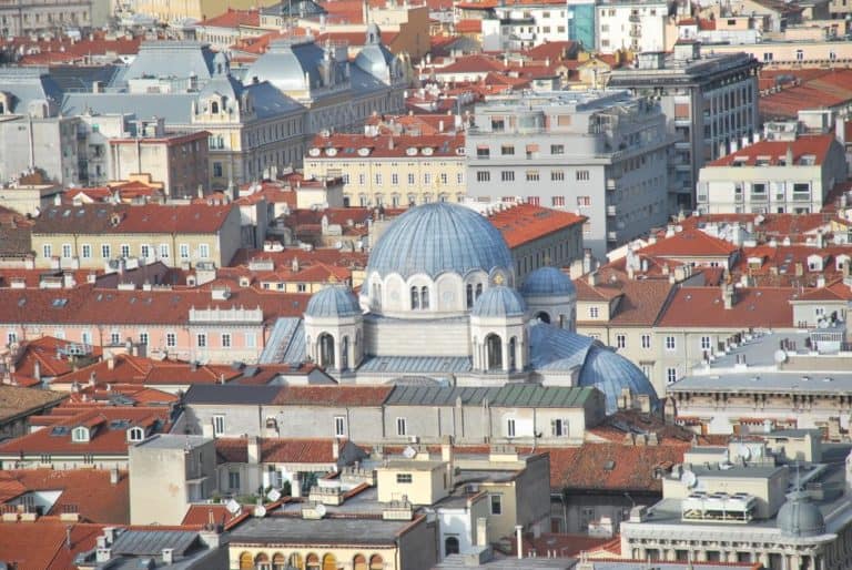 Italy, Trieste – view with church, Feb. 2014 (Trieste)