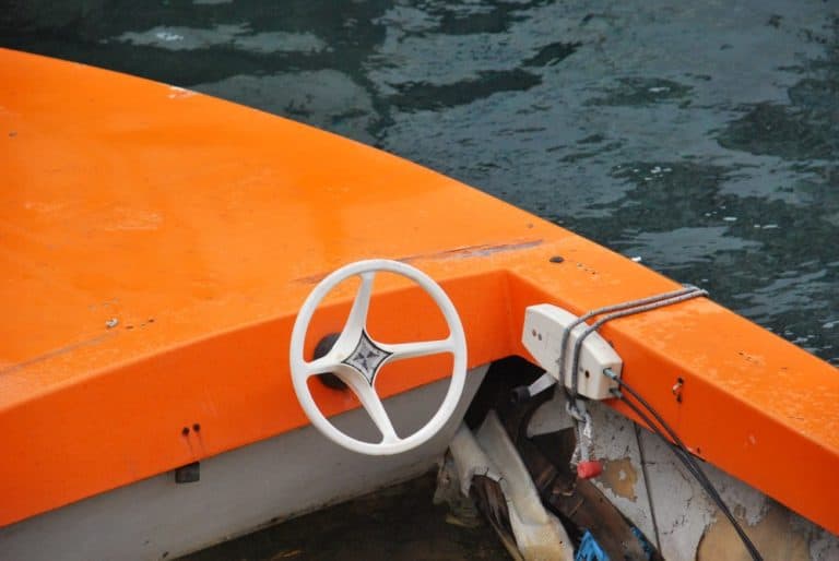 Italy, Trieste – orange boat, Feb. 2014 (Trieste)