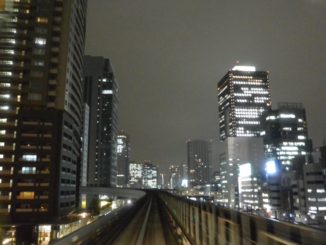 Japan, Tokyo – helicopter between skyscrapers, Jan.2013