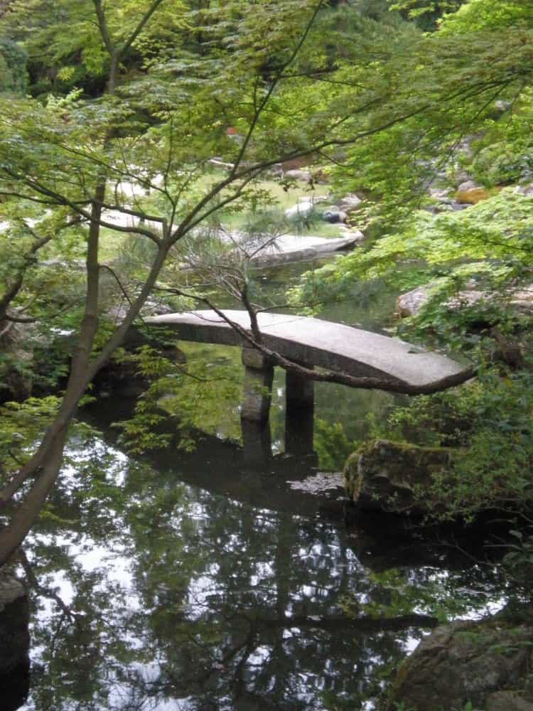 Japan, Kyoto – suspension bridge, Apr. 2013 (Kyoto)