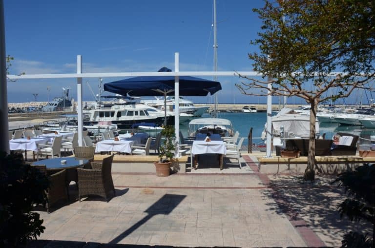 Latchi – tables outside, Apr.2015