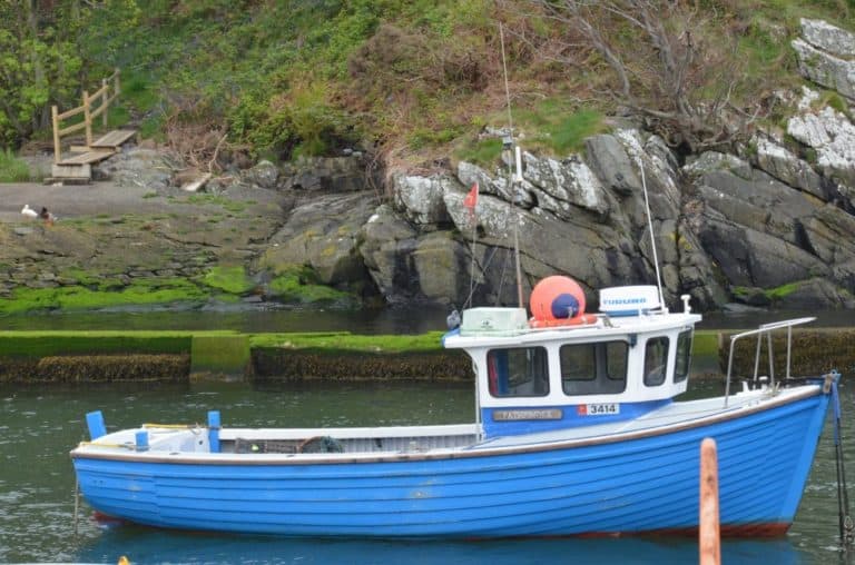 Isle of Man, Laxey – blue boat, May 2014 (Isle of Man)