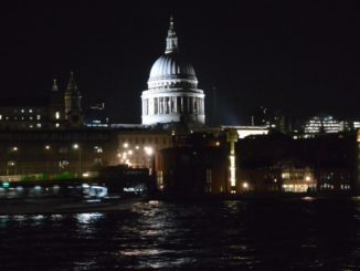 England, London – Globe Theatre at night, Dec.2013