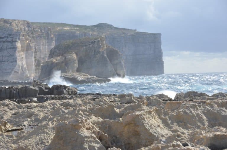 Malta, Gozo – view with rocks, Feb. 2013 (Gozo)