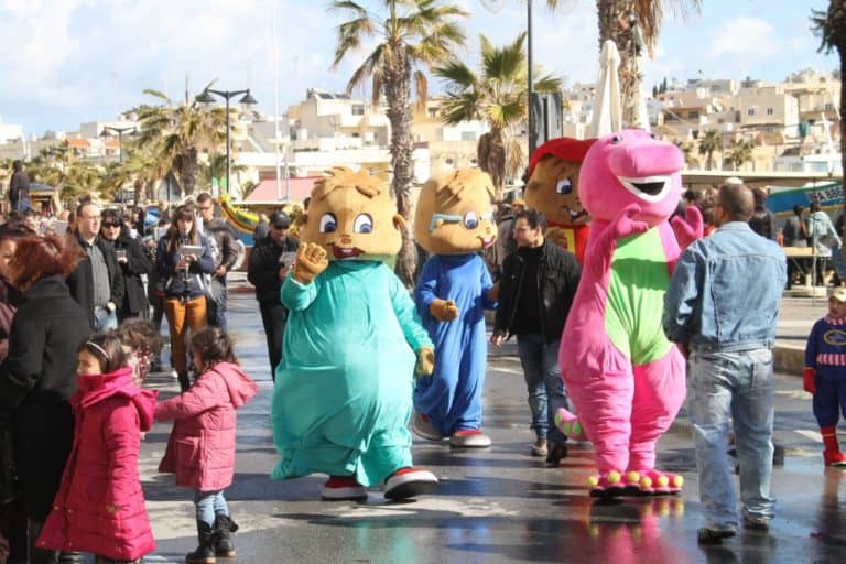 Malta, Marsaxlokk – colorful parade, Feb. 2013