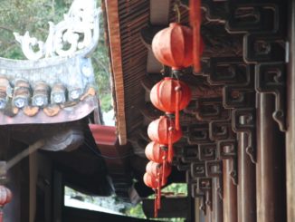 Vietnam, Da Nang – pagoda and garden lantern, Jan.2015