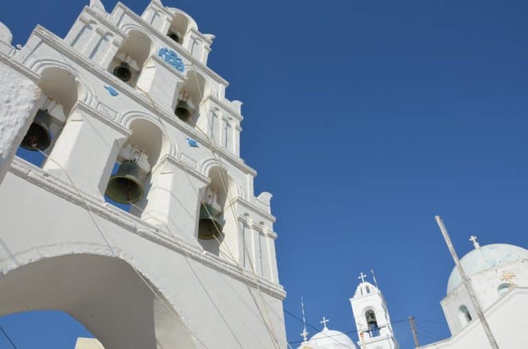 Greece, Santorini, Megalochori – blue and white, Aug.2013 (Santorini)