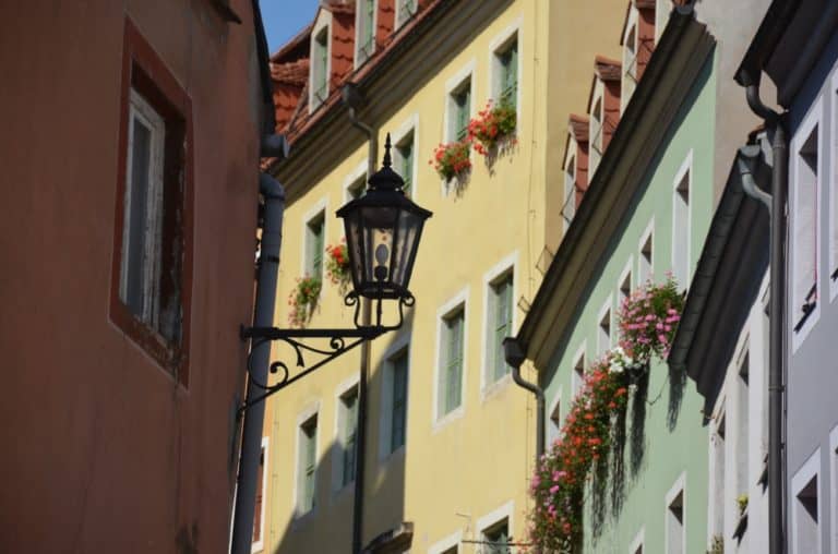 town – street with colourful houses, Aug.2015 (Meissen)