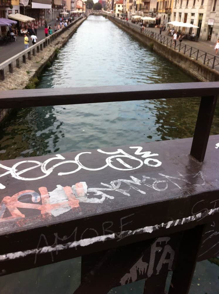 Italy, Milan, Navigli – canal, July 2013 (Milán)