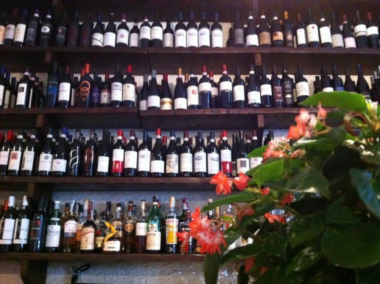 Italy, Milan, Navigli – bottles, July 2013 (Milan)