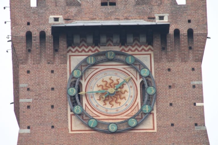 Sforza Castle – clock, Oct.2015 (Milan)