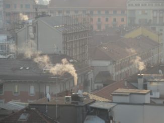 La vista dalla camera d’albergo a Milano