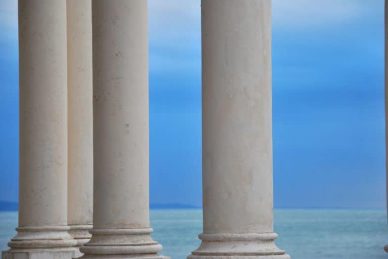 Italy, Miramare – columns, Feb. 2014 (Trieste)