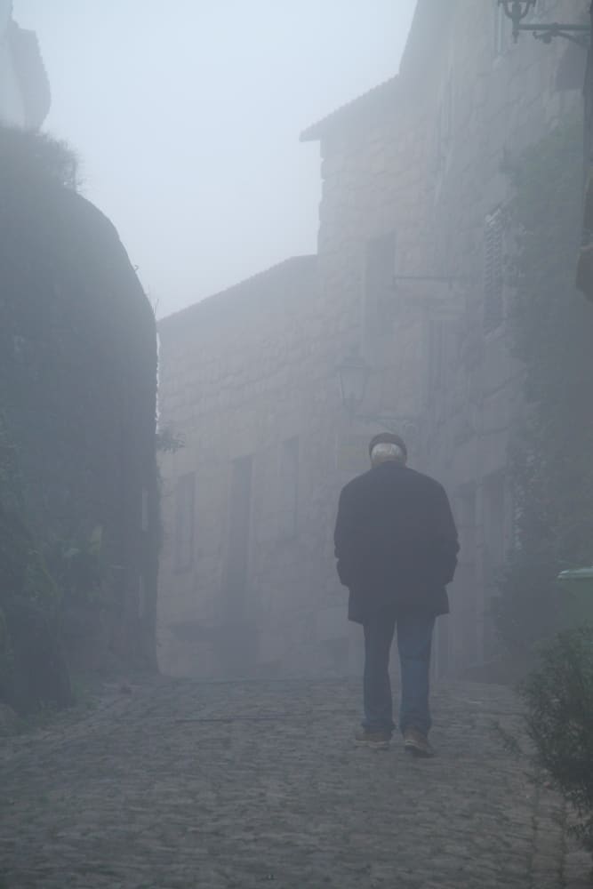 Portugal, Monsanto – man in fog, Nov.2014 (Monsanto)