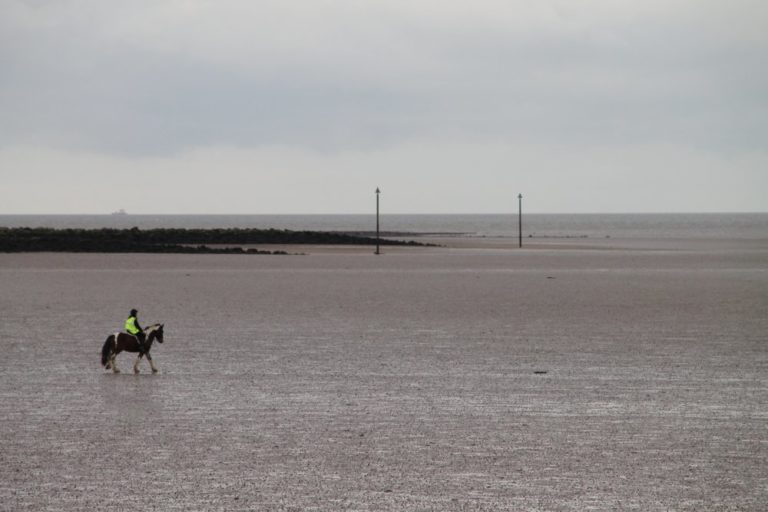 Inghilterra, Morecambe – cavalcare nel mare, ottobre 2013