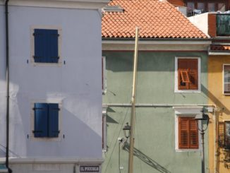 Italy, Muggia – house in water, Feb. 2014