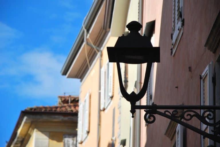 Italy, Muggia – lamp and blue sky, Feb. 2014 (Trieste)