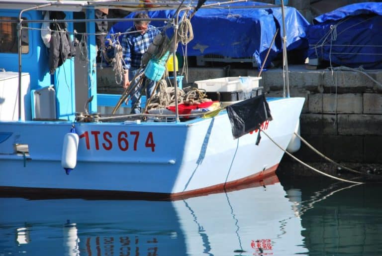 Italy, Muggia – fisherman, Feb. 2014 (Trieste)