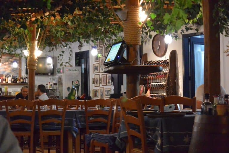 Greece, Mykonos – restaurant on sea, Aug.2013 (Mykonos)