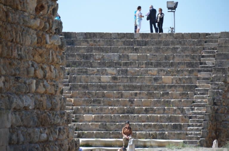 Salamis – people at the ruins, Apr.2015 (Famagusta)
