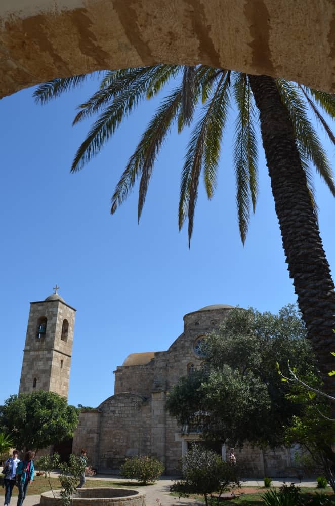 Salamis – palm tree and bell tower, Apr.2015 (Famagusta)