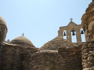 Greece, Naxos, Panagia Drosiani – church and sky, Aug.2013