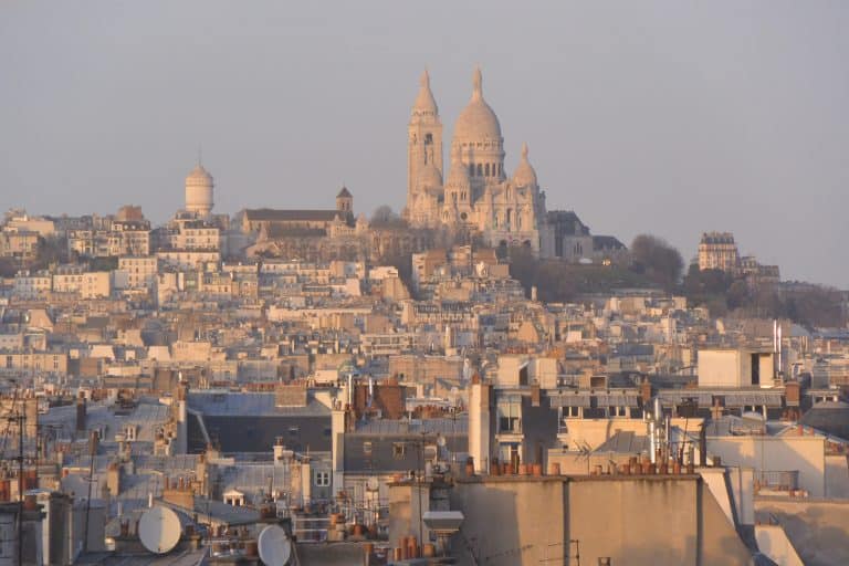 looking down at Paris