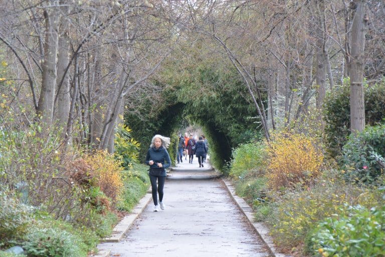 Camminara in un parco che era in passato una linea ferroviaria a Parigi