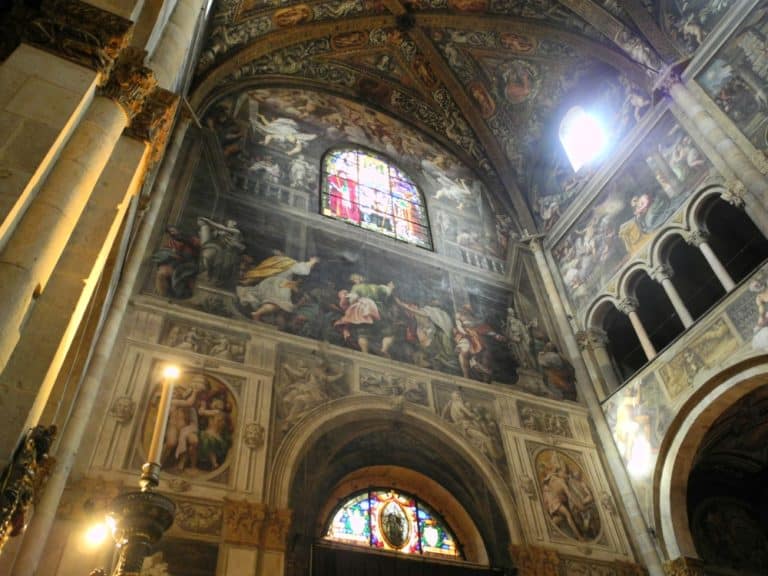 Parma – cathedral, pictures on the wall, Mar.2016 (Emilia Romagna)
