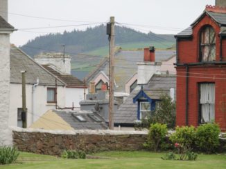 Isle of Man, Peel – houses along shore, May, 2014