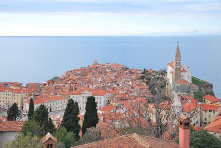Slovenia, Pirano – forma della città, feb, 2014 (Piran)