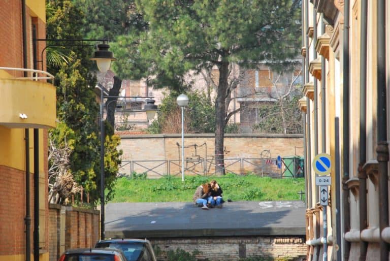 in the town – tow women, Feb. 2015 (Rávena)