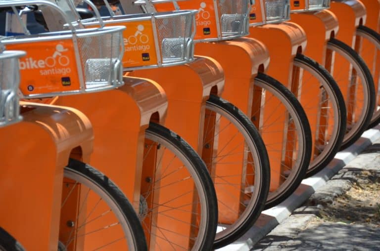 città – biciclette a noleggio, Dic.2015 (Santiago)