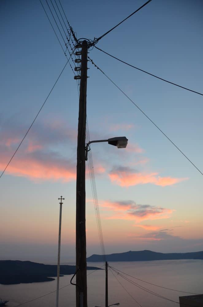 Greece, Santorini, Fira – electric wires, Aug.2013 (Santorini)