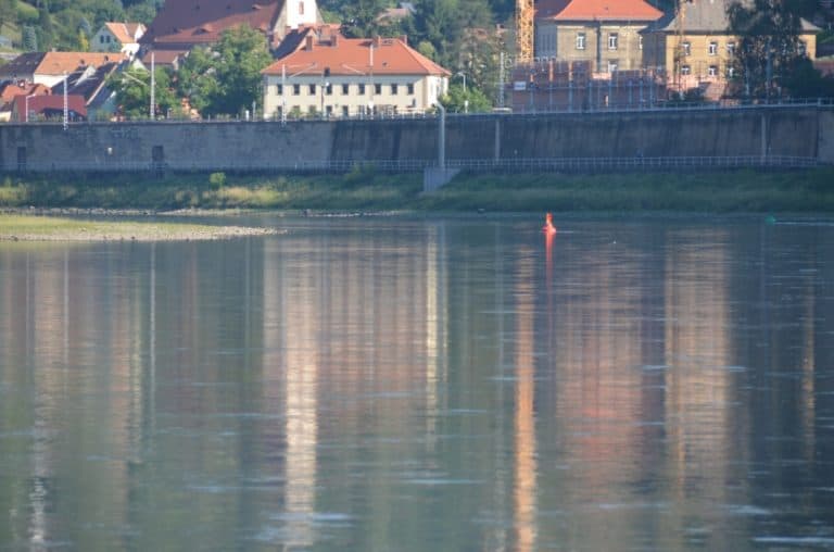 on Elbe – reflections of town, Aug.2015