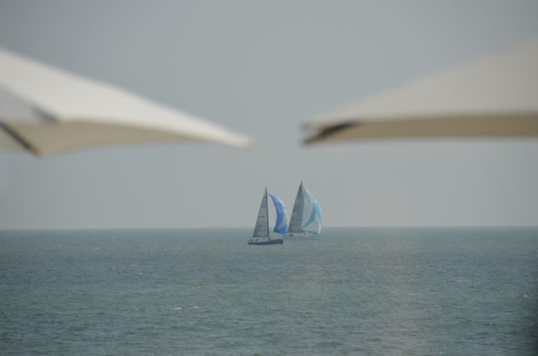 Inghilterra, Isola di Wight – ombrelloni, set. 2014 (Isola di Wight)