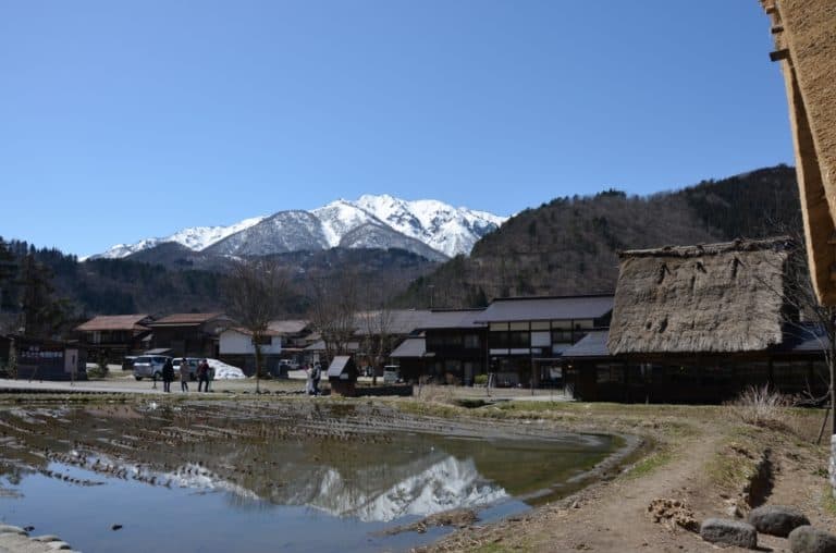 Shirakawago – mountain reflection, Mar.2016 (Gifu)
