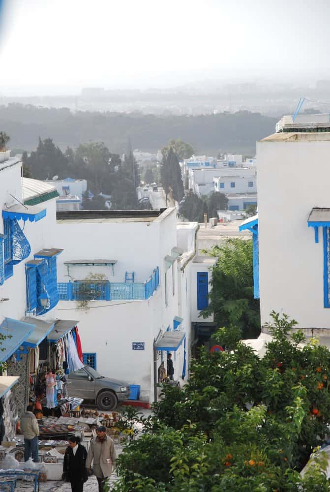 Tunisia, Sidi Bou Said – view of town, Dec. 2008 (Tunis)
