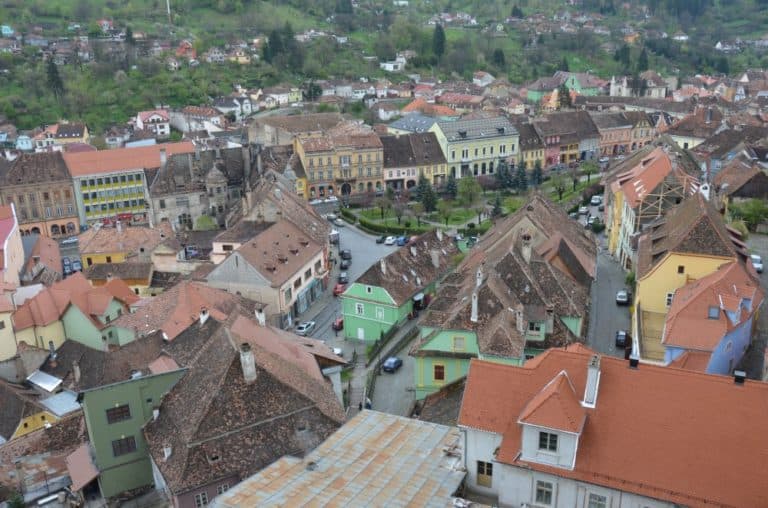 Romania, Sighisoara – town view, Apr. 2014 (Sighisoara)