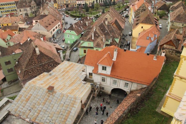 Romania, Sighisoara – people down there, Apr. 2014 (Sighisoara)