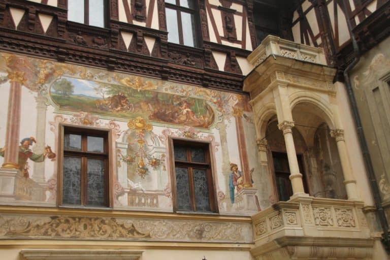 Romania, Sinaia – picture on wall, Apr. 2014 (Sinaia)