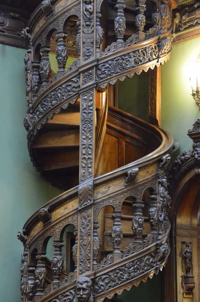 Romania, Sinaia – spiral staircase, Apr. 2014 (Sinaia)
