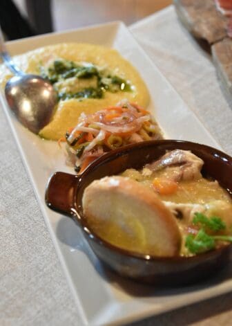 three fish dishes at Trattoria Clementina, the restaurant in Sirmione